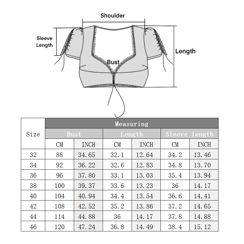 Damen Dirndlbluse Spitze Elegant Trachtenbluse Weiß 32-46(21JB17)