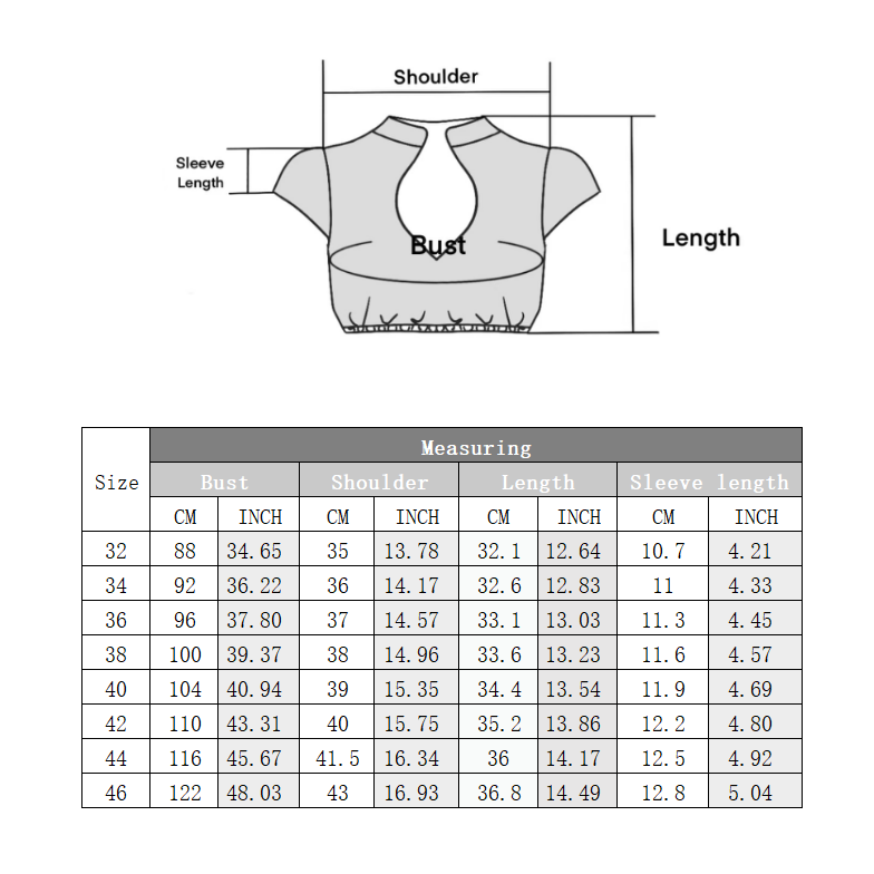 Damen U-Ausschnitt Trachtenbluse Kurzarm Aushöhlen Weiß 34-44(22JB114)